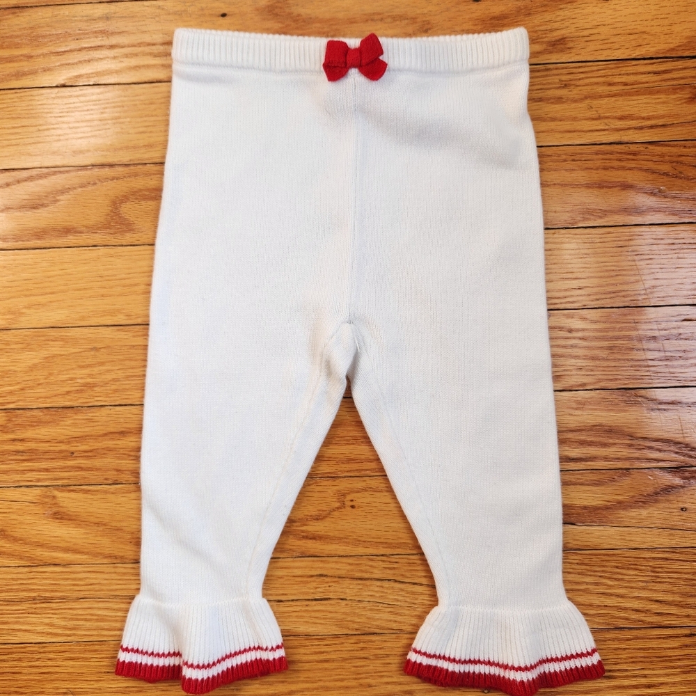 Janie and Jack white and red sweater flare pant 12-18 months baby girl